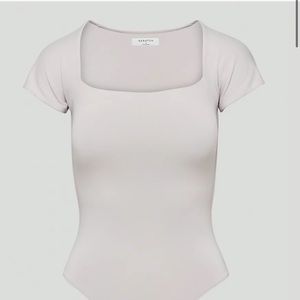 Aritzia Contour Straight Neck Bodysuit Opal